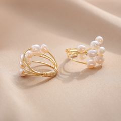 Nhẫn Ngọc Trai Tua Rua Tự Nhiên Hạt Gạo Kiểu Mở MADAME HIEN PEARLS Cho Nữ NG012