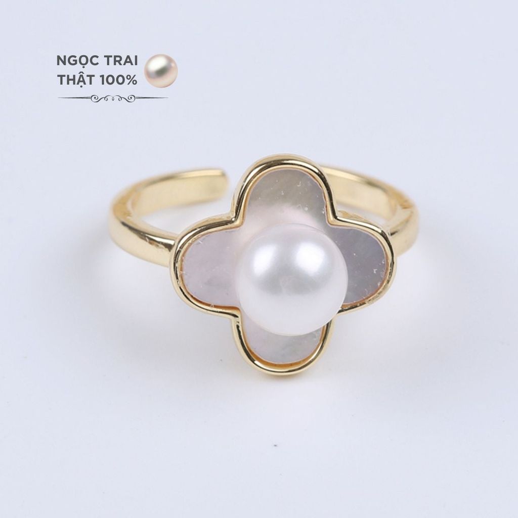 Nhẫn Ngọc Trai Nước Ngọt Tự Nhiên 4 Cánh MADAME HIEN PEARLS Thời Trang Giá Sỉ NN029