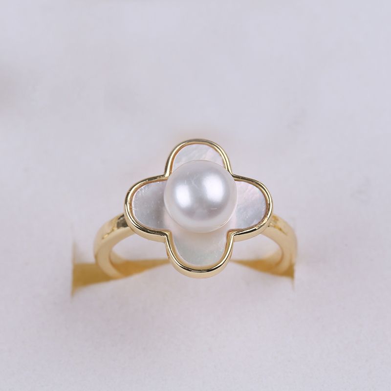 Nhẫn Ngọc Trai Nước Ngọt Tự Nhiên 4 Cánh MADAME HIEN PEARLS Thời Trang Giá Sỉ NN029