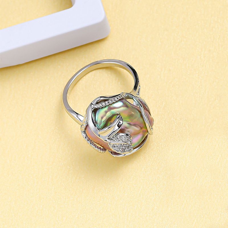 Nhẫn Nghệ Thuật Hợp Kim Đính Ngọc Trai Baroque MADAME HIEN PEARLS Cá Tính NB002