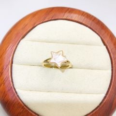 Nhẫn Ngọc Trai Baroque Tự Nhiên Mặt Ngọc Trai Dáng Ngôi Sao Freesize MADAME HIEN PEARLS NB021