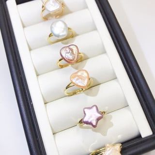 Nhẫn Ngọc Trai Baroque Tự Nhiên Mặt Ngọc Trai Dáng Ngôi Sao Freesize MADAME HIEN PEARLS NB021