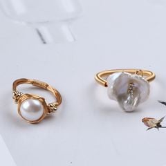 Nhẫn Ngọc Trai Nước Ngọt Baroque Phong Cách Cá Tính MADAME HIEN PEARLS Freesize NB009