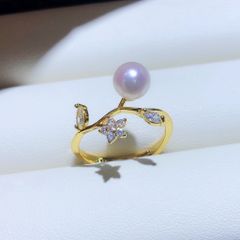 Nhẫn Ngọc Trai Tự Nhiên Phối Hoa Đá Quý Zircon MADAME HIEN PEARLS Cho Nữ NN090
