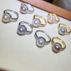Nhẫn Ngọc Trai Tự Nhiên Mặt Hoa Hướng Dương Nhí Đáng Yêu MADAME HIEN PEARLS Cho Nữ NN004