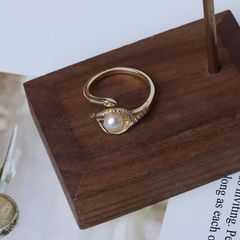 Nhẫn Ngọc Trai Tự Nhiên Mặt Lá Freesize Đáng Yêu MADAME HIEN PEARLS Cho Nữ NN007