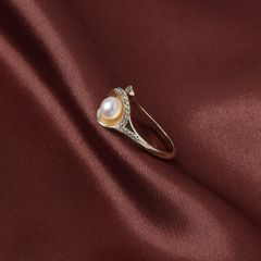 Nhẫn Ngọc Trai Tự Nhiên Mặt Lá Freesize Đáng Yêu MADAME HIEN PEARLS Cho Nữ NN007