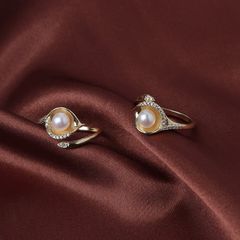 Nhẫn Ngọc Trai Tự Nhiên Mặt Lá Freesize Đáng Yêu MADAME HIEN PEARLS Cho Nữ NN007