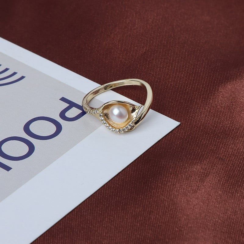 Nhẫn Ngọc Trai Tự Nhiên Mặt Lá Freesize Đáng Yêu MADAME HIEN PEARLS Cho Nữ NN007
