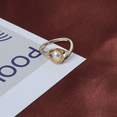Nhẫn Ngọc Trai Tự Nhiên Mặt Lá Freesize Đáng Yêu MADAME HIEN PEARLS Cho Nữ NN007