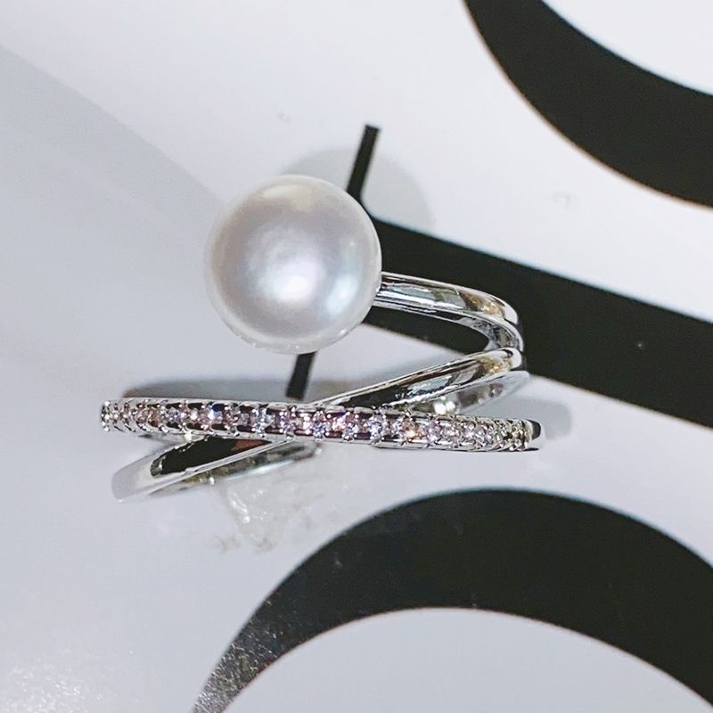 Nhẫn Hở Freesize Kiểu Sang Trọng Đính Nút Ngọc Trai MADAME HIEN PEARLS NN002