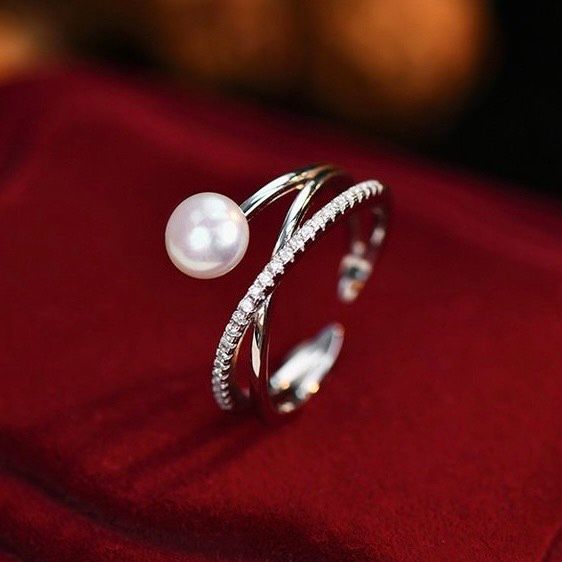 Nhẫn Hở Freesize Kiểu Sang Trọng Đính Nút Ngọc Trai MADAME HIEN PEARLS NN002