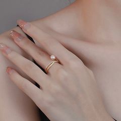 Nhẫn Hở Freesize Kiểu Sang Trọng Đính Nút Ngọc Trai MADAME HIEN PEARLS NN002