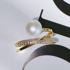 Nhẫn Hở Freesize Kiểu Sang Trọng Đính Nút Ngọc Trai MADAME HIEN PEARLS NN002