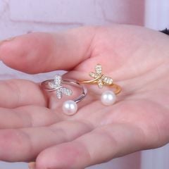 Nhẫn Ngọc Trai Tự Nhiên Mặt Chuồn Chuồn MADAME HIEN PEARLS Cho Nữ NN109