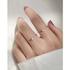 Nhẫn Mạ Vàng 18k Đính Ngọc Trai Nhí Unisex Nam Nữ NN011