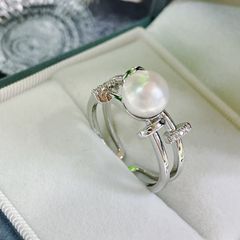 Nhẫn Ngọc Trai Tự Nhiên Mắt Xích Phong Cách Cá Tính MADAME HIEN PEARLS Unisex Nam Nữ NN124