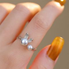 Nhẫn Ngọc Trai Tự Nhiên Mặt Thỏ Đáng Yêu MADAME HIEN PEARLS Cho Nữ NN131