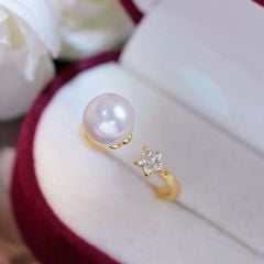 Nhẫn Ngọc Trai Tự Nhiên Mặt Ngôi Sao Nhí Đáng Yêu MADAME HIEN PEARLS Cho Nữ NN141