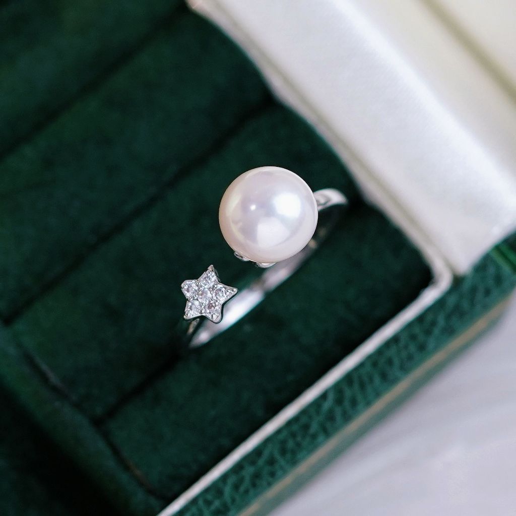 Nhẫn Ngọc Trai Tự Nhiên Mặt Ngôi Sao Nhí Đáng Yêu MADAME HIEN PEARLS Cho Nữ NN141