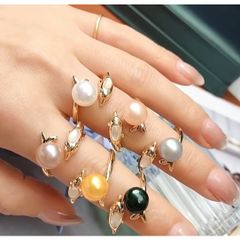 Nhẫn Ngọc Trai Tự Nhiên Mặt Cá Heo Đáng Yêu MADAME HIEN PEARLS Cho Nữ NN142