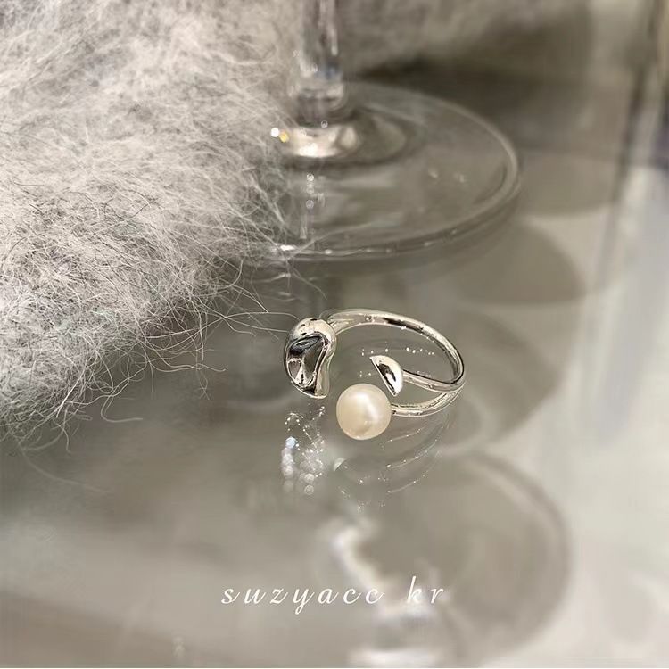 Nhẫn Hở Đính Ngọc Trai RUNWAY Cá tính Xinh Xắn Unisex Nam Nữ NN026B