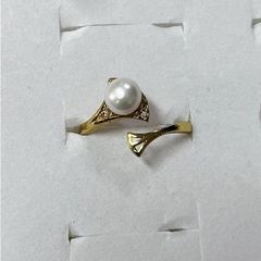 Nhẫn Hình Nút Ngọc Trai Tự Nhiên Freesize kiểu đơn giản NN032