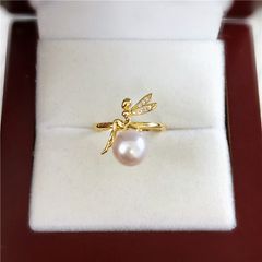 Nhẫn Ngọc Trai Tự Nhiên Dáng Nàng Tiên Tinker Bell Đáng Yêu NN043