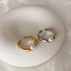 Nhẫn Ngọc Trai Tự Nhiên Tối Giản Cá Tính cho Unisex Nam Nữ NN044