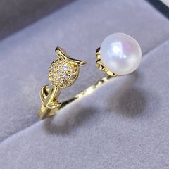 Nhẫn Ngọc Trai Tự Nhiên Nụ Hoa Anh Túc Cá Tính NN047