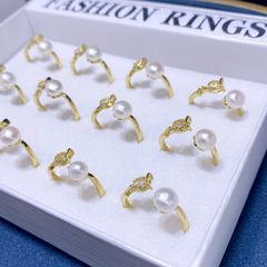 Nhẫn Ngọc Trai Tự Nhiên Nụ Hoa Anh Túc Cá Tính NN047