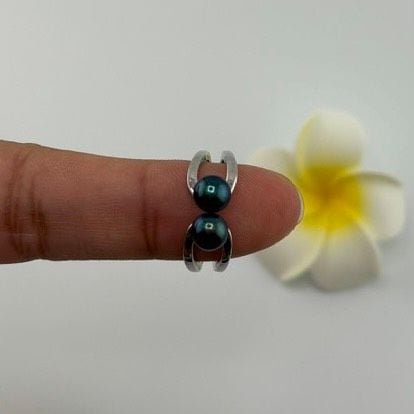 Nhẫn Ngọc Trai Tự Nhiên Hạt Đôi 5-6mm Nhỏ Xinh Nam Nữ NN049