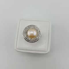 Nhẫn Ngọc Trai Tự Nhiên Size 9-10mm Phong Cách Quý Phú Bà NN056