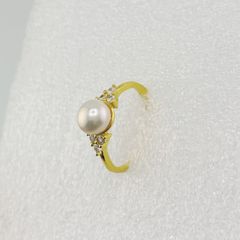 Nhẫn Ngọc Trai Tự Nhiên Kiểu Dáng Tối Giản MADAME HIEN PEARLS Thời Trang Nữ NN058