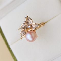 Nhẫn Ngọc Trai Tự Nhiên Hoa Ly MADAME HIEN PEARLS Sang Trọng NN060