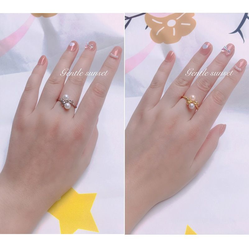 Nhẫn Bạc Ý s924 Đính 2 Hạt Ngọc Trai Tự Nhiên MADAME HIEN PEARLS NN065