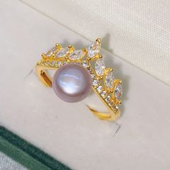 Nhẫn Ngọc Trai Tự Nhiên Dáng Vương Miện MADAME HIEN PEARLS Sang Trọng NN069