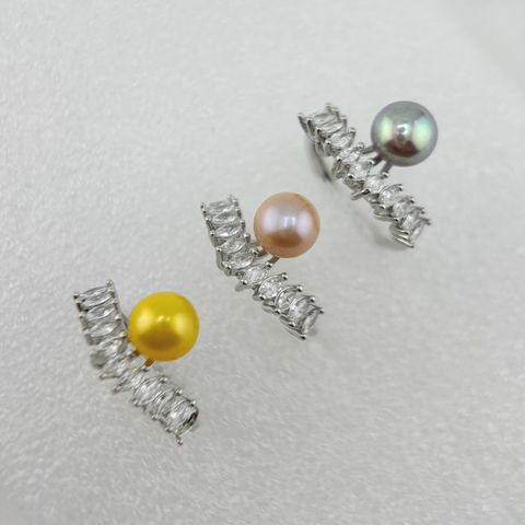 Nhẫn Ngọc Trai Tự Nhiên Đính Vương Miệng Đá Quý MADAME HIEN PEARLS