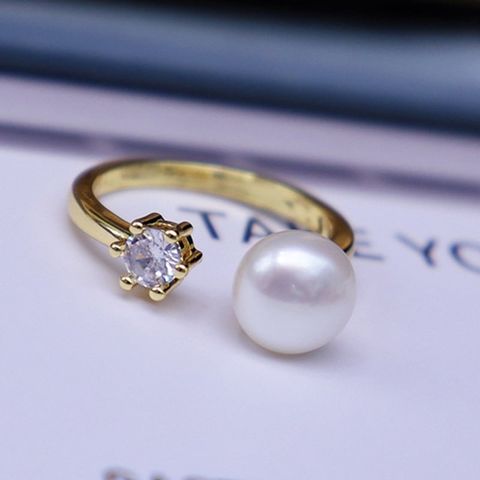 Nhẫn Ngọc Trai Tự Nhiên Phối Đá Kim Cương MADAME HIEN PEARLS