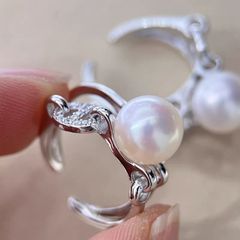 Nhẫn Ngọc Trai Tự Nhiên Mắt Xích Mũi Heo Con Nam Nữ MADAME HIEN PEARLS NN076