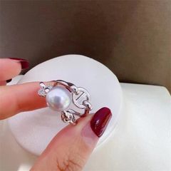 Nhẫn Ngọc Trai Tự Nhiên Mắt Xích Mũi Heo Con Nam Nữ MADAME HIEN PEARLS NN076