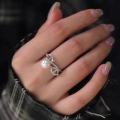 Nhẫn Ngọc Trai Tự Nhiên Mắt Xích Mũi Heo Con Nam Nữ MADAME HIEN PEARLS NN076