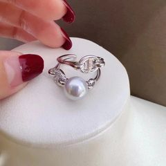 Nhẫn Ngọc Trai Tự Nhiên Mắt Xích Mũi Heo Con Nam Nữ MADAME HIEN PEARLS NN076