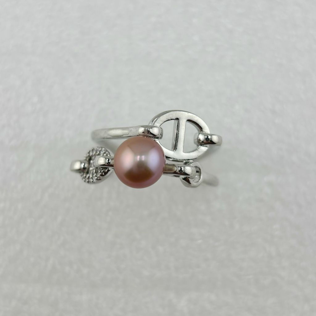 Nhẫn Ngọc Trai Tự Nhiên Mắt Xích Mũi Heo Con Nam Nữ MADAME HIEN PEARLS NN076
