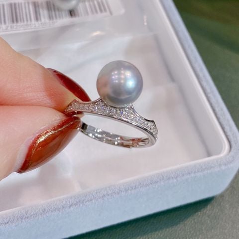 Nhẫn Ngọc Trai Tự Nhiên Mặt Vương Miện Công Chúa Xinh Xắn MADAME HIEN PEARLS