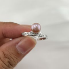 Nhẫn Ngọc Trai Tự Nhiên Mặt Vương Miện Công Chúa Xinh Xắn MADAME HIEN PEARLS NN077