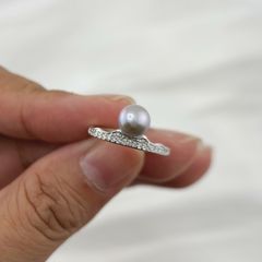 Nhẫn Ngọc Trai Tự Nhiên Mặt Vương Miện Công Chúa Xinh Xắn MADAME HIEN PEARLS NN077