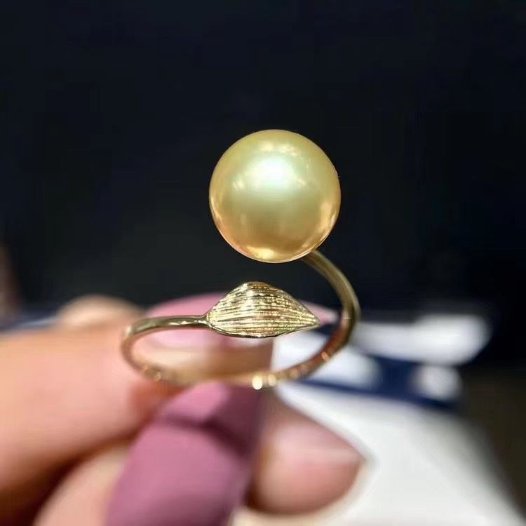 Nhẫn Ngọc Trai Tự Nhiên Mặt Lá Nhỏ Xinh Xắn MADAME HIEN PEARLS NN079