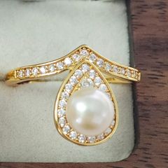 Nhẫn Ngọc Trai Tự Nhiên Dáng Giọt Nước Lớn MADAME HIEN PEARLS NN083