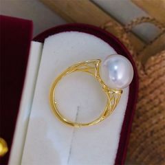 Nhẫn Bạc s925 Đính Ngọc Trai Edison Tròn Tự Nhiên Cao Cấp Dáng Ngọn Đuốc MADAME HIEN PEARLS NT021